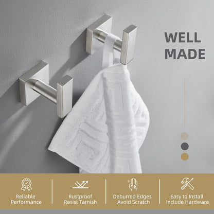 Angle Simple Bathroom Towel Hook 2 Pack, SUS304 Stainless Steel Bath Robe Holder, Modern Coat Hook