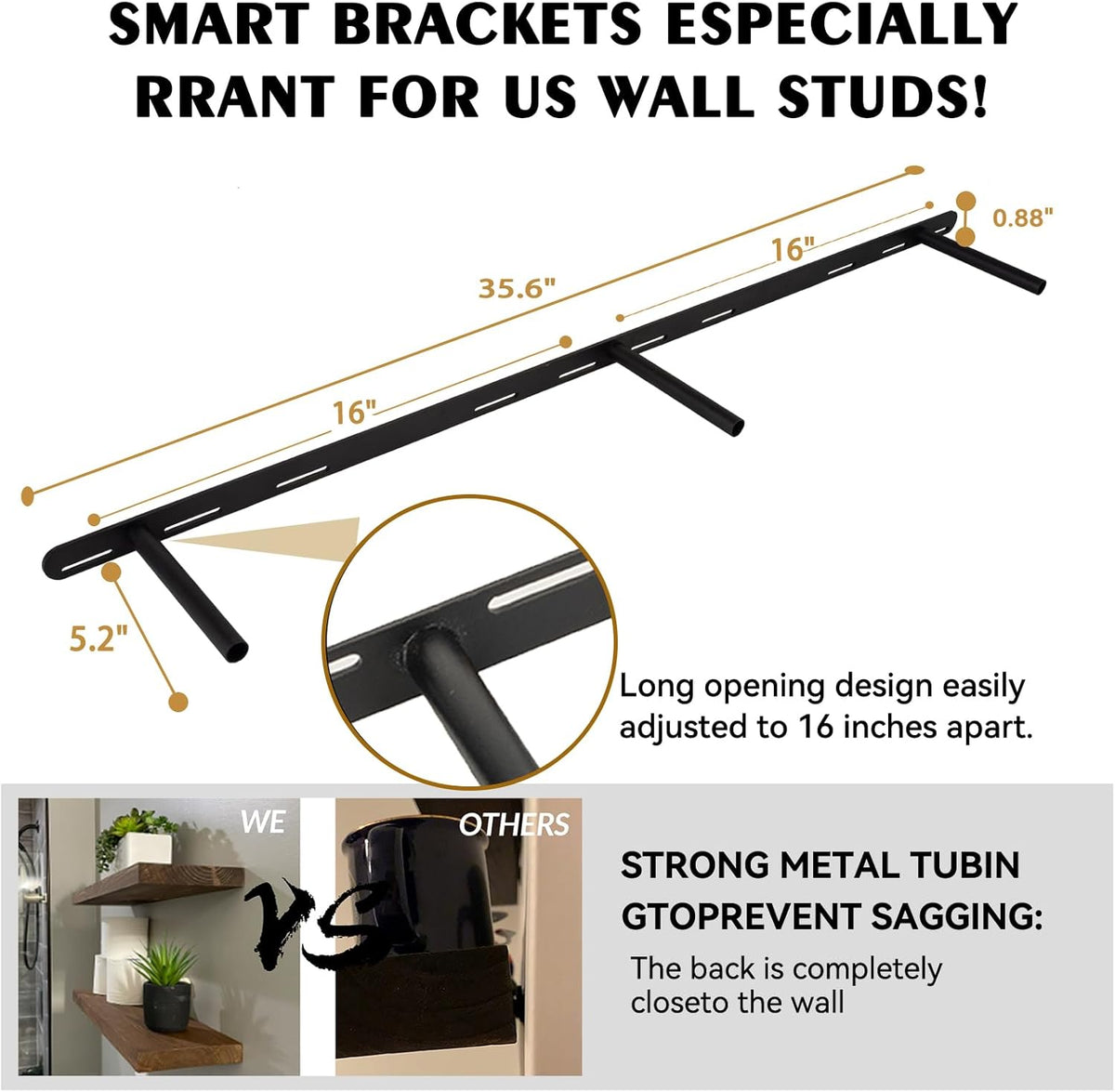 BGMG Floating Shelves for Wall 48 inch Long,Rustic Solid Wooden Deep Wall Shelves for Bathroom