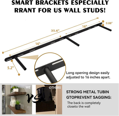BGMG Wood Floating Shelves 48 inch, Wide Rustic Wooden Wall Shelves for Bathroom Living Room