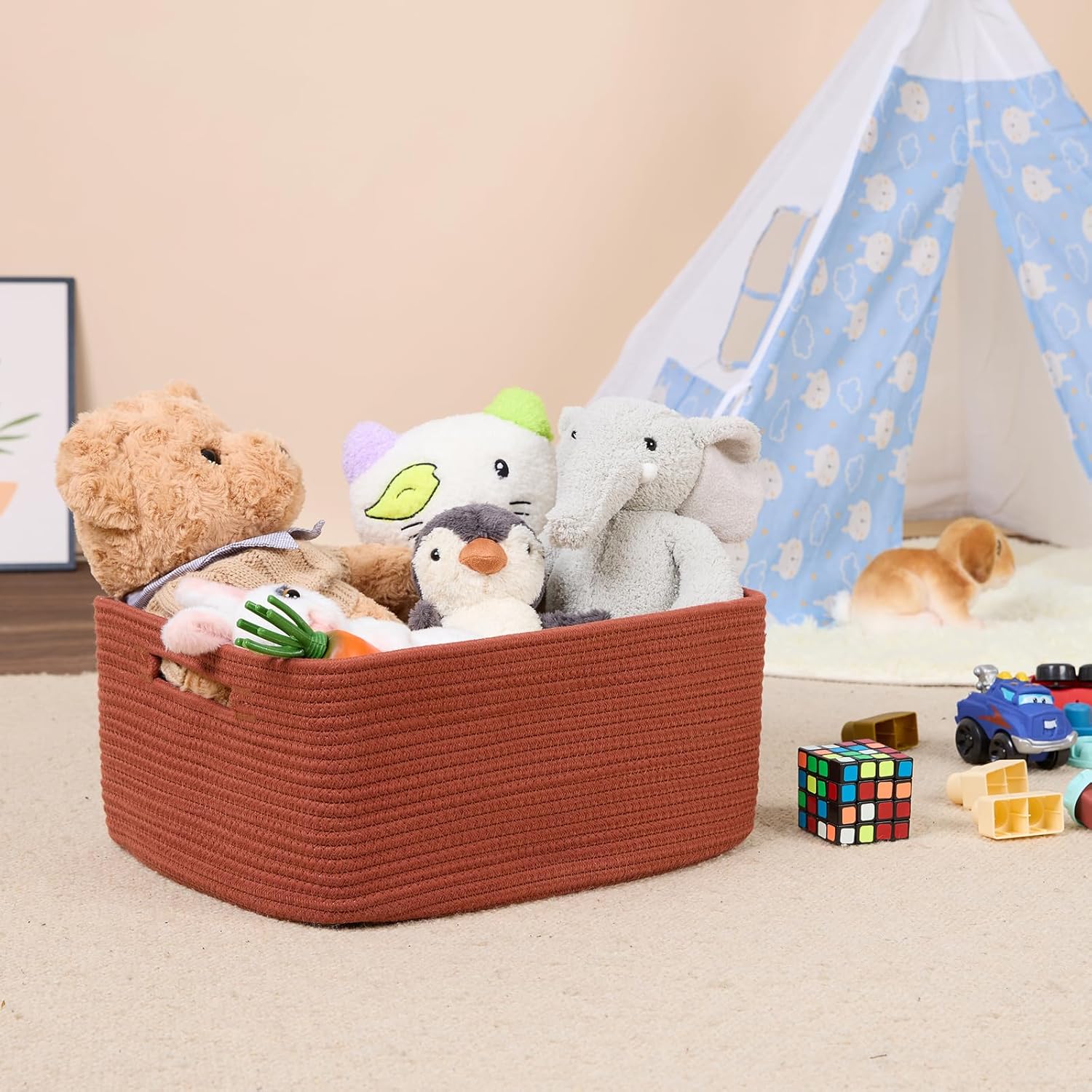 Large Storage Baskets for Shelves, Closet Organizers Bins for Clothes Blanket Towels, Baby Nursery