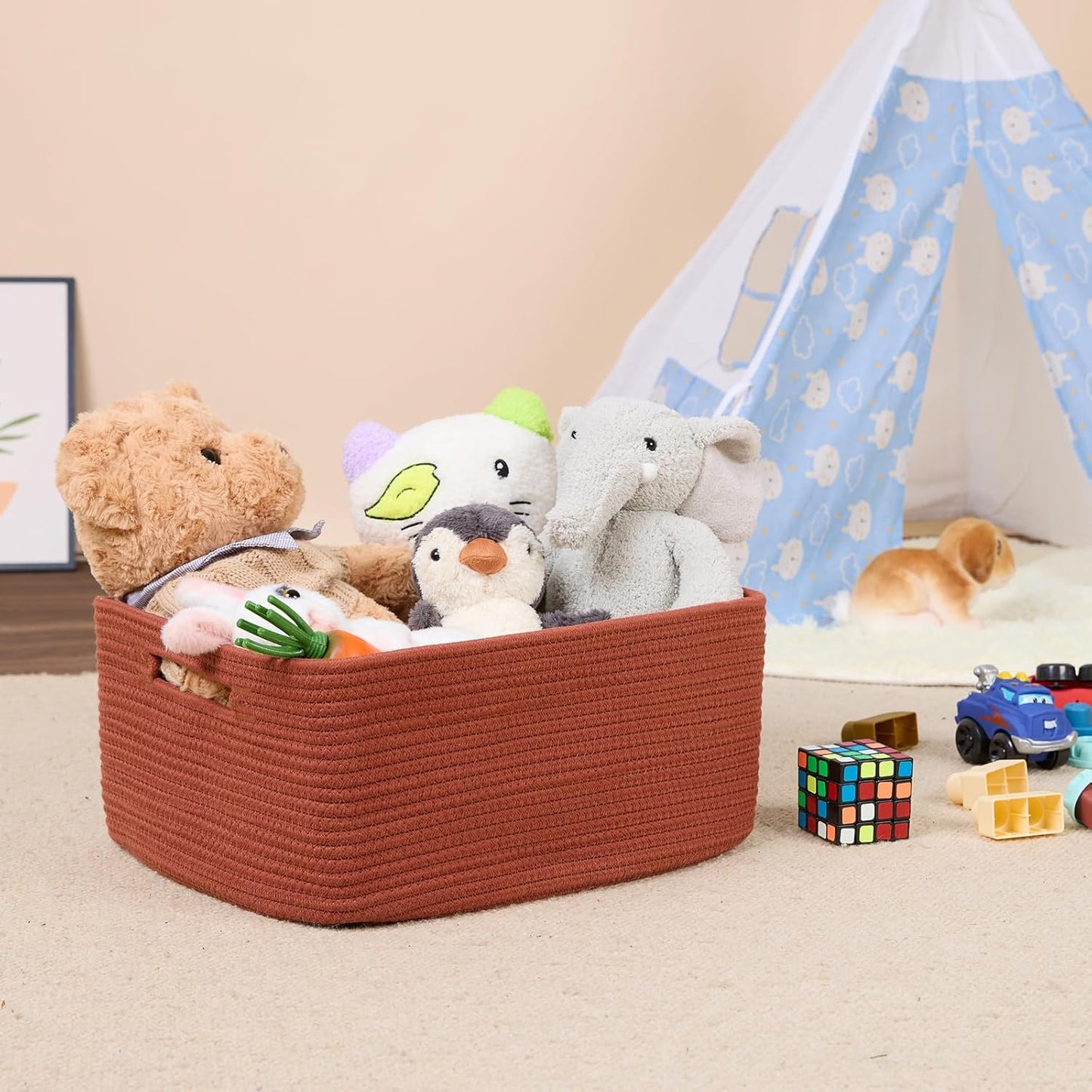 Large Storage Baskets for Shelves, Closet Organizers Bins for Clothes Blanket Towels, Baby Nursery