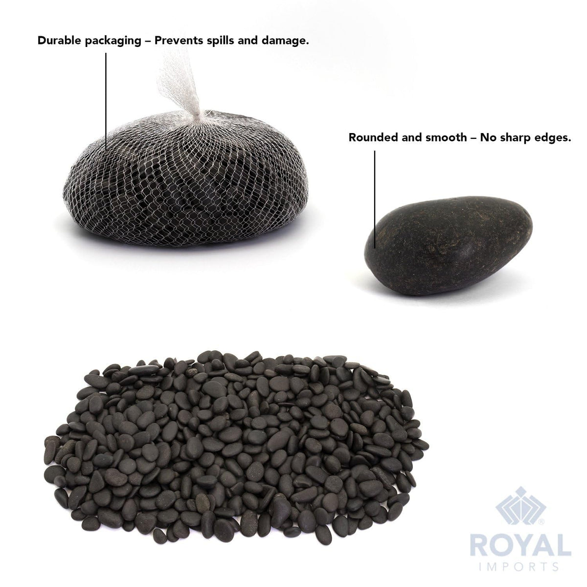 Royal Imports 30LBS River Rocks Decorative Ornamental Pebbles, Garden Landscaping Stones, Gravel