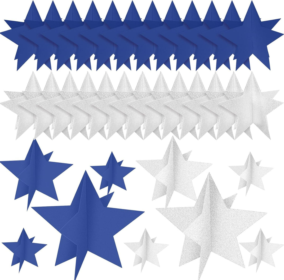 45 Pcs 3D Star Centerpieces Movie Night Decorations for Table in 3 Sizes Hanging Supplies for Red