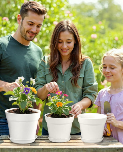 homenote Plant Pots,6/7.5 Inch Flower Pots for Plants Plastic Planters for Indoor with Multiple