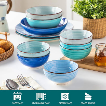 vancasso Bonita 12 Oz Small Bowls Set of 6, Ceramic Mini Dessert & Dipping Dishes, 5" Kids Bowls