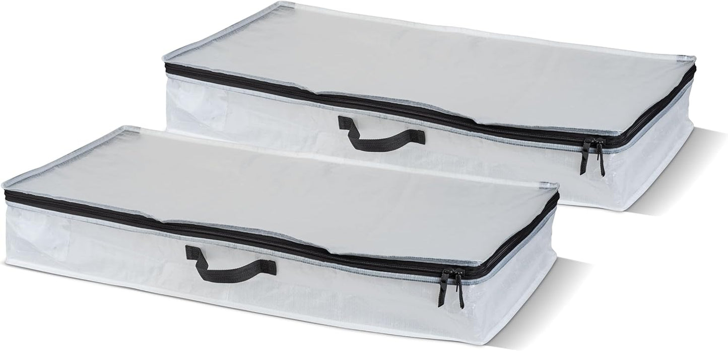 CleverMade Under Bed Storage Bag - Collapsible Storage for Shoes and Clothes Easy Use - Heavy Duty