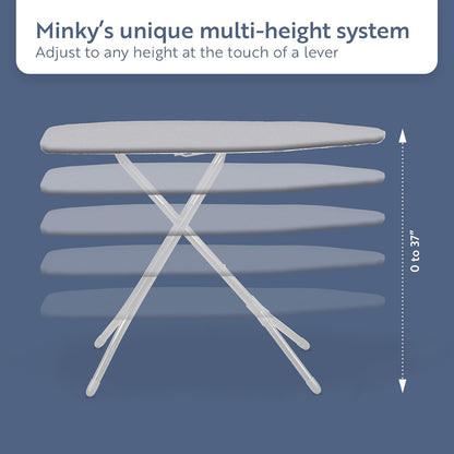 Classic 4-Leg Ironing Board with Iron Rest - Freestanding Full Size Iron Board for Clothes Pressing