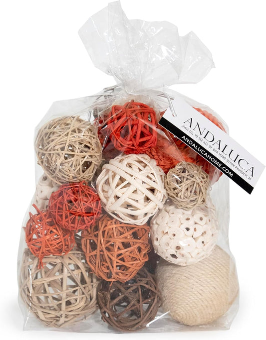 ANDALUCA Decorative Balls Bag Bowl Filler Home Decor (Orange)