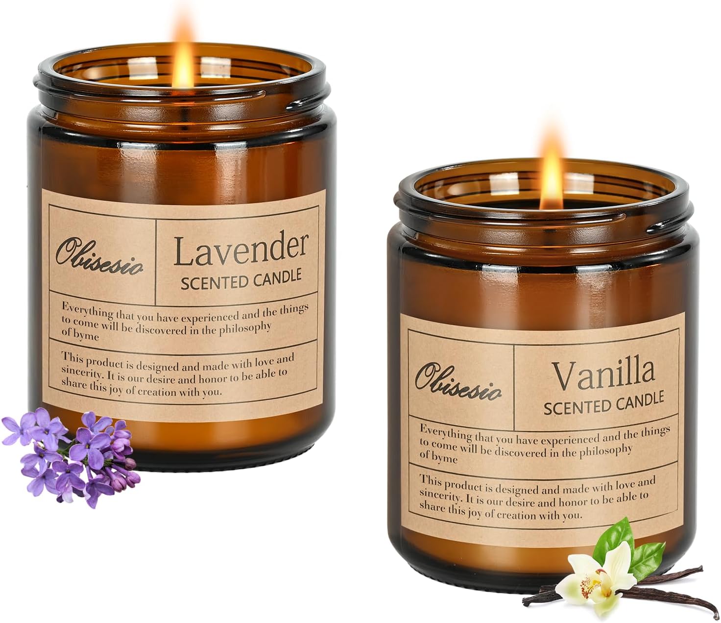 Candles 2 Pack, Candles for Home Scented, Aromatherapy Candle Gift Set for Women Soy Wax Long