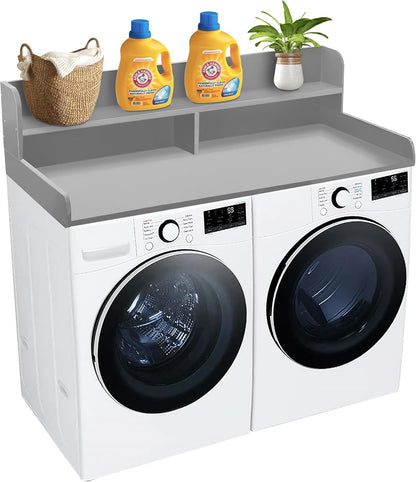 Royxen Laundry Countertop with 2-Tier Shelf Universal Fit, Washer and Dryer Countertop with Storage