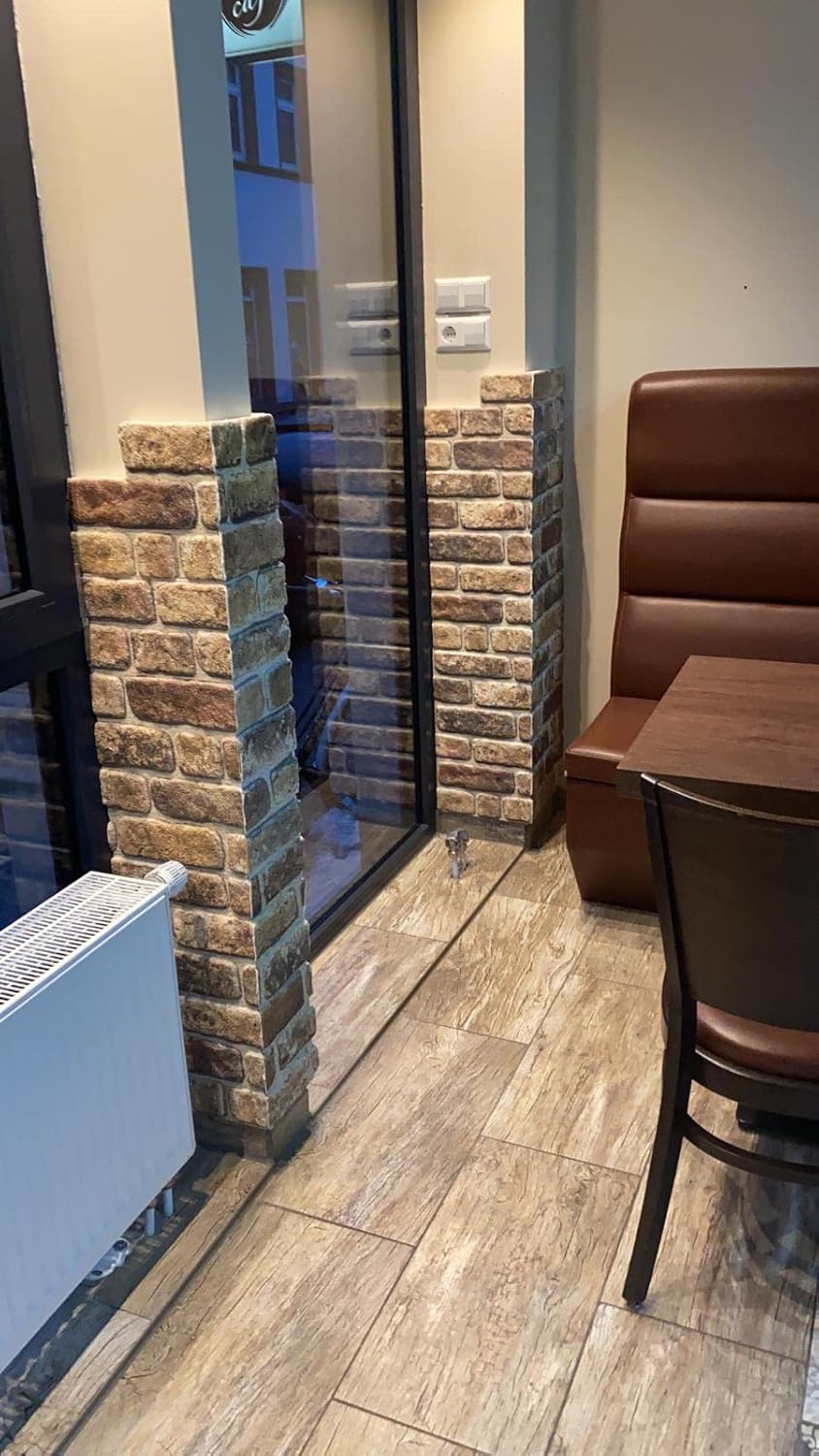 Dundee Deco 3D Wall Panels Faux Brick - Cladding Light Brown Stone Look Wall Paneling, Styrofoam