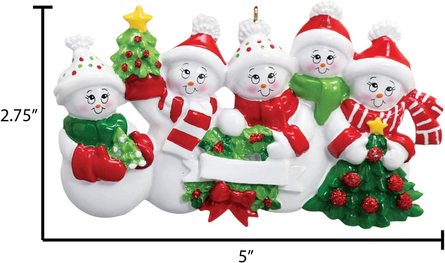 3D Snowman Family of 5 Ornament 2025 Personalized Family Christmas Ornaments 2025 | Snow People