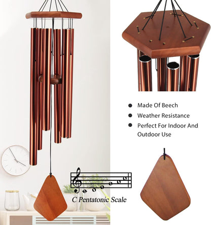 ASTARIN Wind Chimes Outdoor Large Deep Tone, Large Windchimes for Outside with 6 Tubes Tuned