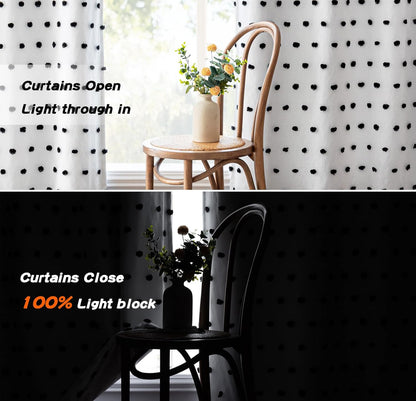 MYSKY HOME 100% Blackout Curtains for Bedroom Total Light Blocking Curtains 84 Inch Long Room