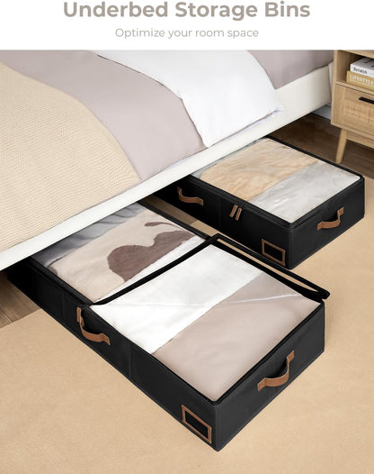 StorageWorks Extra Large Under Bed Storage Containers with Handles and Label Holder, 2 Pack