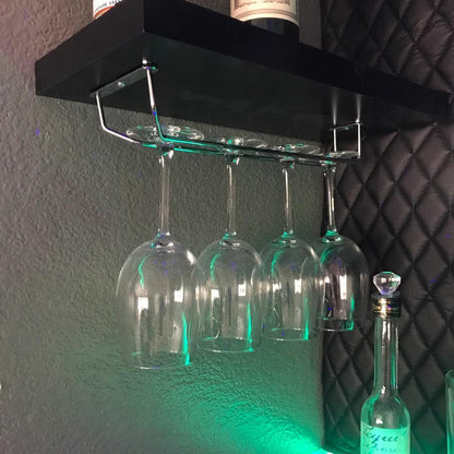 14-Inch Wine Glass Rack, Under Cabinet Wine Glass Holder Stainless Steel Chrome Finish Stemware