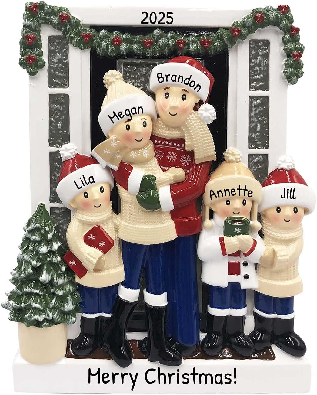 3D Welcoming Family of 5 Christmas Ornament 2025 Personalized Family Christmas Ornaments 2025 |