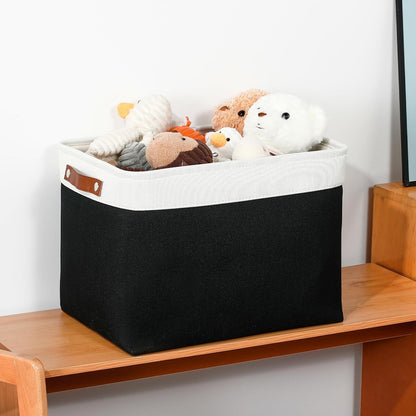 DULLEMELO Large Storage Baskets Fabric Storage Bins, Canvas Storage Basket for Shelf Toys