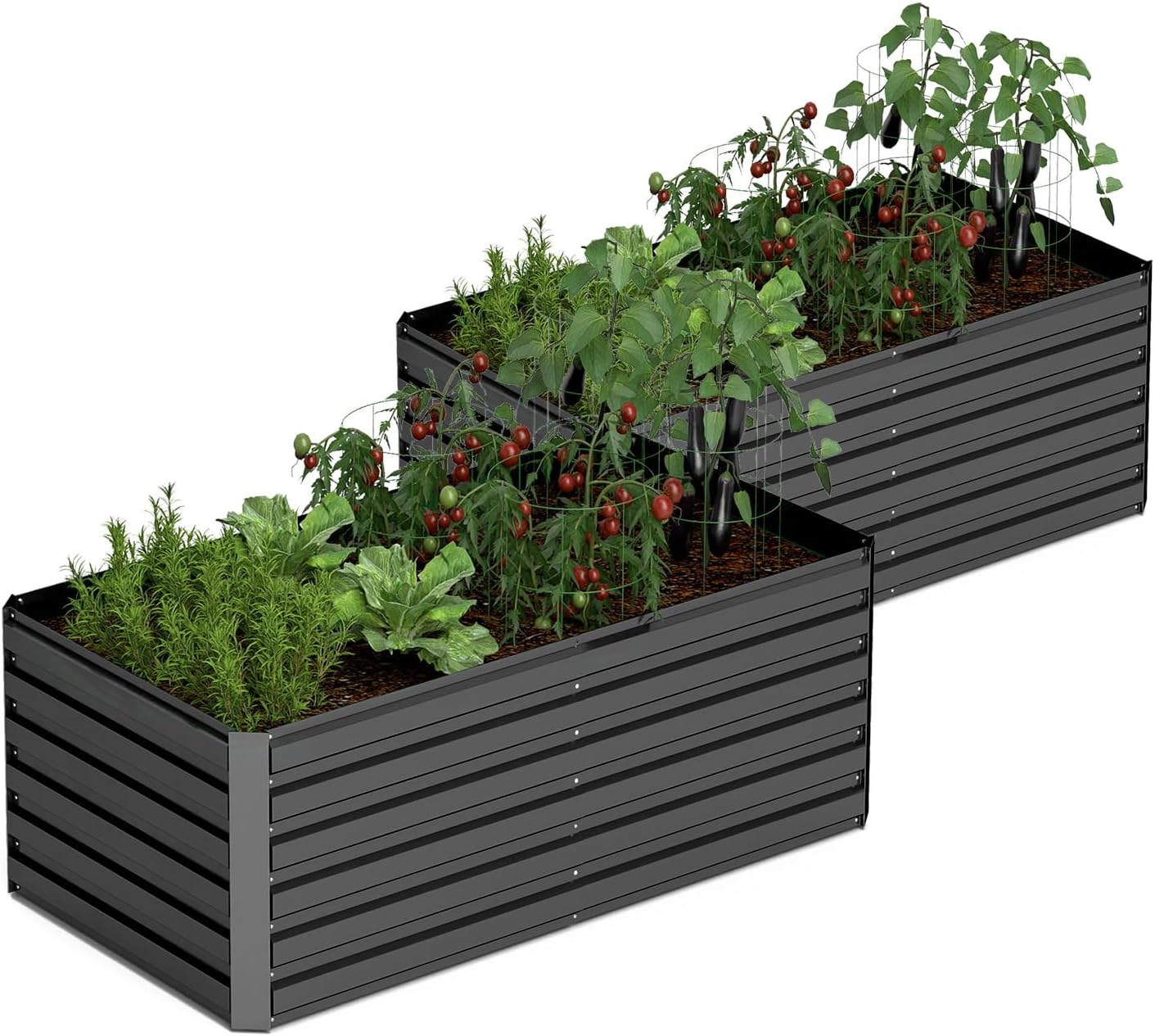 6x3x2 ft Raised Garden Bed, Large Metal Planter Raised Beds, Planters for Outdoor Plants for