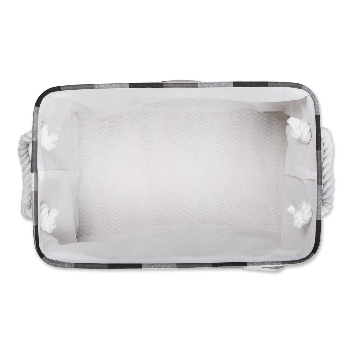 DII Buffalo Check Storage Bin, Medium Rectangle, 16x10x12, Tri Color Black