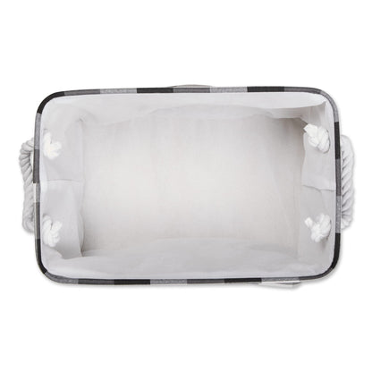 DII Buffalo Check Storage Bin, Medium Rectangle, 16x10x12, Tri Color Black