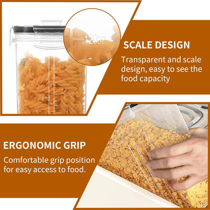 Cereal Containers Storage Set (4L / 135.2oz), 4PCS Airtight Food Storage Containers with Lids