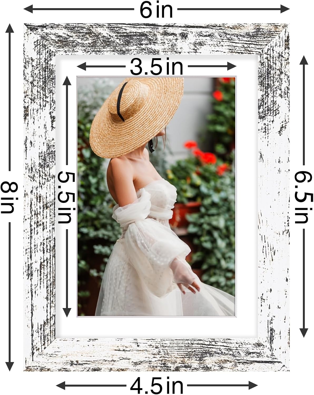 Vittanly 5x7 Picture Frames Set of 9, Shatter Resistant Plexiglass, Display 4x6 Pictures with Mat