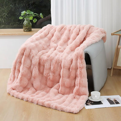 UKELER Large Fluffy Bed Blankets Throws Cozy Shaggy Faux Fur Blanket Soft Plush Thick Throw Blanket