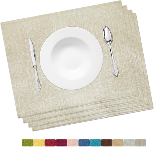 Placemat Set-Washable Place Mats for Parties, Elegant Table Mats for Kitchen Table, Set of 4 Dining