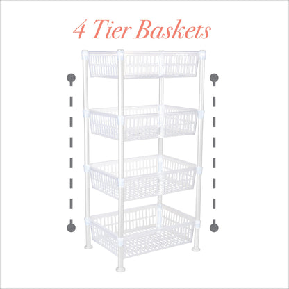 Kitchen Details 4 Tier Slim Basket Shelf Rack | Storage & Organizer | Kitchen | Bathroom | Laundry
