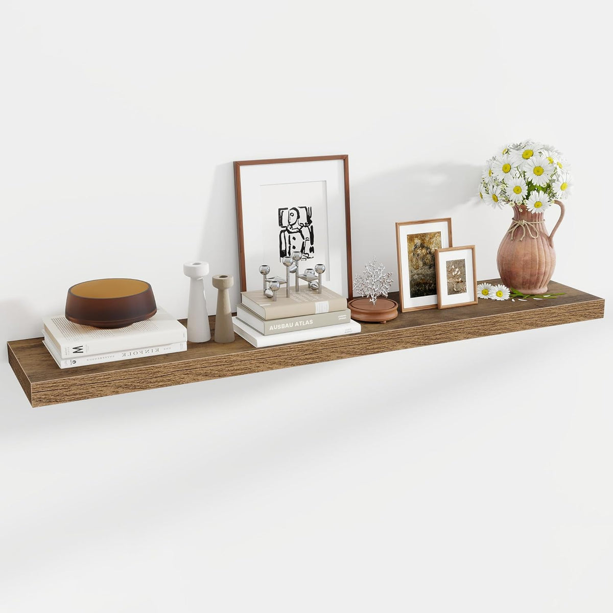 55 Inch Floating Shelves, 12 Inch Deep Floating Shelves for Wall, Floating Shelf with Invisible