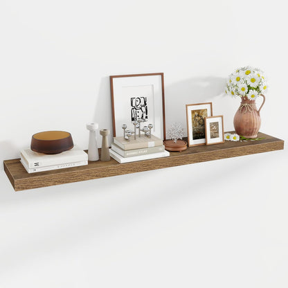 55 Inch Floating Shelves, 12 Inch Deep Floating Shelves for Wall, Floating Shelf with Invisible