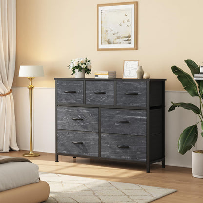 Sweetcrispy 7 Drawer Dresser for Bedroom Storage with Fabric Bins