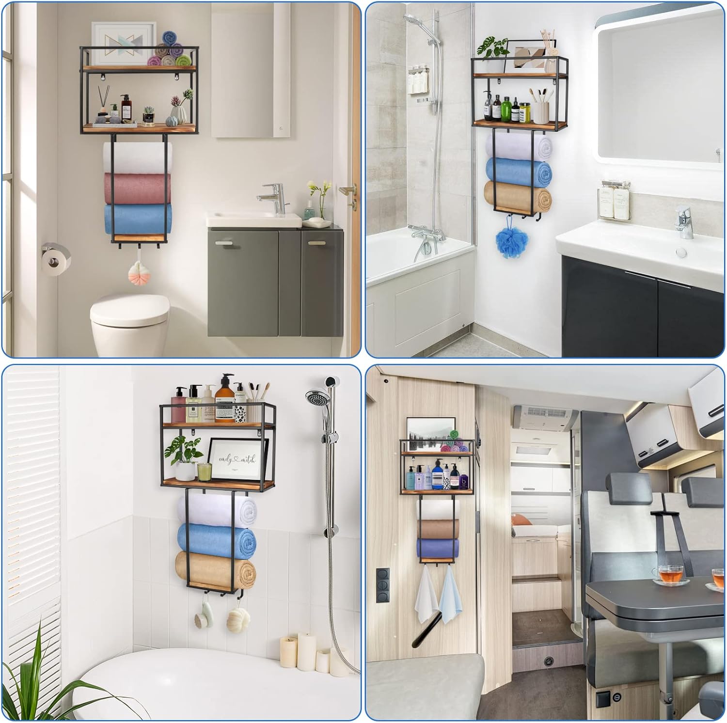 Towel Rack Wall Mounted - Space-Saving Design for Small Bathrooms - Versatile Organizer for Towels