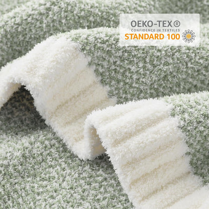 Snuggle Sac Heather Sage Green Throw Blanket for Couch, Reversible Super Soft Knitted Blankets Warm