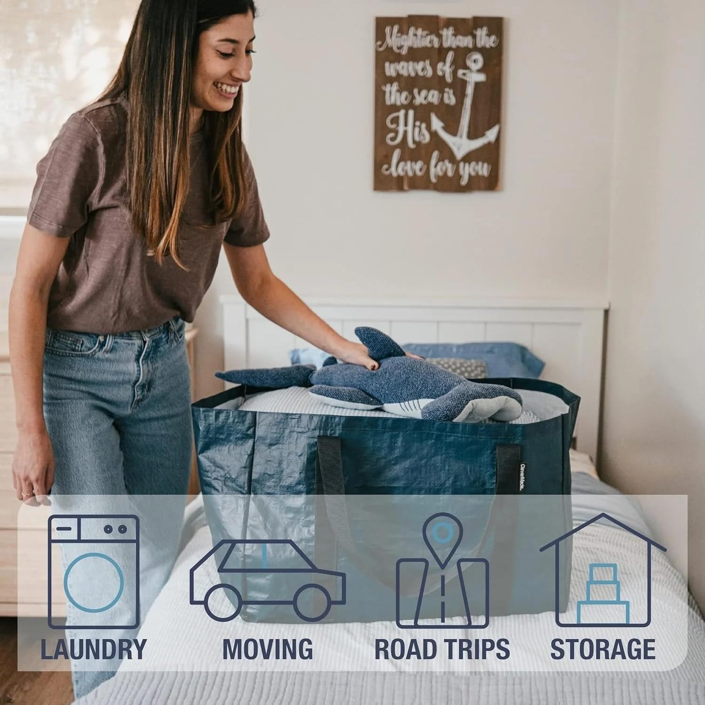 CleverMade Under Bed Storage Bag - Collapsible Storage for Shoes and Clothes Easy Use - Heavy Duty