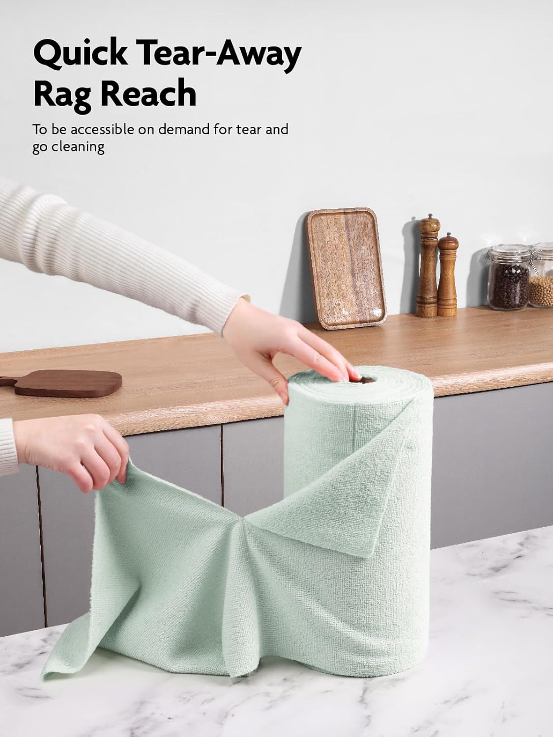 Fantasticlean Microfiber Cleaning Cloth Roll -75 Pack, Tear Away Microfiber Towels, 12" x 12"
