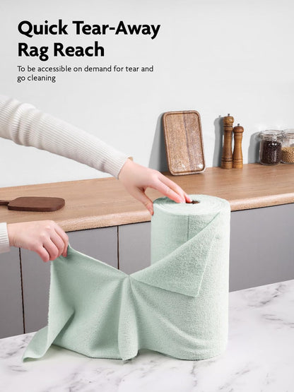 Fantasticlean Microfiber Cleaning Cloth Roll -75 Pack, Tear Away Microfiber Towels, 12" x 12"