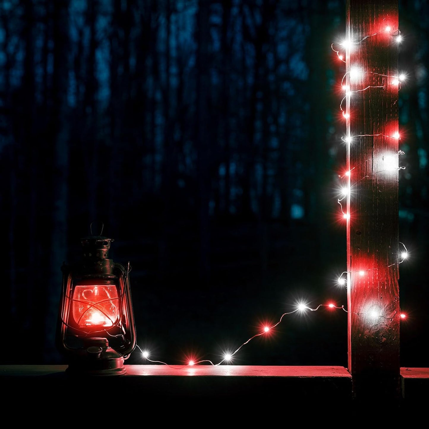 Red and White Bttery Operated Christmas Lights,4 Pack Fairy Lights Battery Operated with