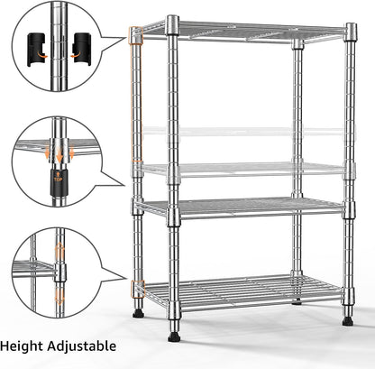 450 lbs Wire Storage Shelving 3-Tier Utility Shelving Unit Steel Organizer Wire Rack for