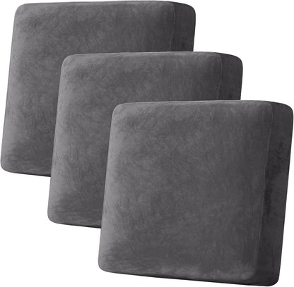 H.VERSAILTEX Velvet Stretch Couch Cushion Cover Plush Cushion Slipcover for Chair Loveseat Sofa