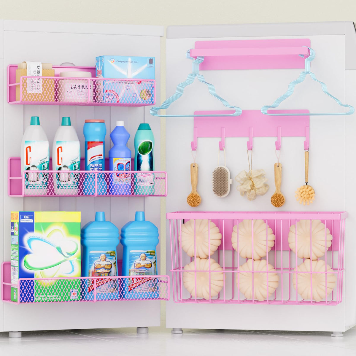 DTUQYX 6 Pack Magnetic Shelves for Washing Machine, Magnetic Spice Rack Organizer for Refrigerator