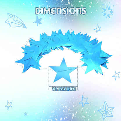 Patelai Glitter Star Garland Banner Decor 130 Feet Star Hanging Bunting Banner Twinkle Backdrop for