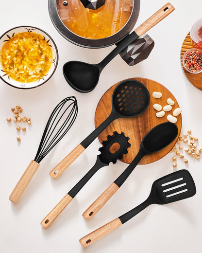 Kitchen Utensils Set, 13PCS Silicone Cooking Utensils, Heat Resistant Kitchen Utensil Spatula Set