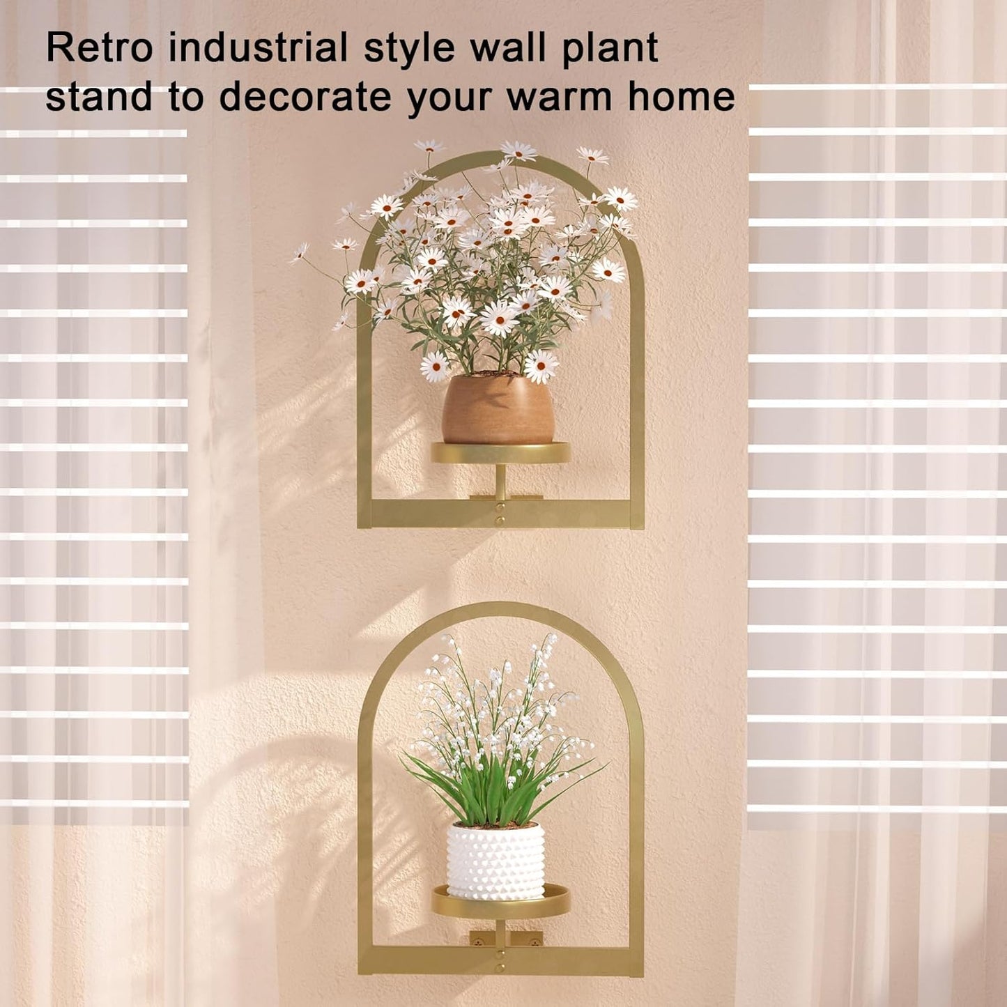 Wall Plant Holder, Wall Planter for Indoor Plants, Window Plant shelves for Multiple Plants Indoor