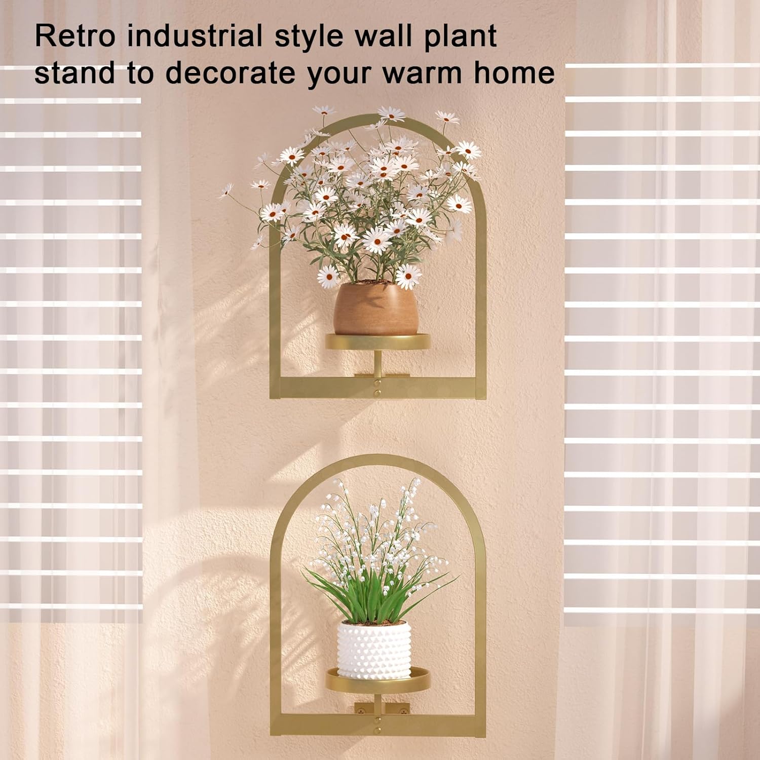 Wall Plant Holder, Wall Planter for Indoor Plants, Window Plant shelves for Multiple Plants Indoor