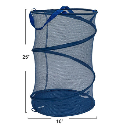 Household Essentials Pop-Up Mesh Laundry Hamper, Blue