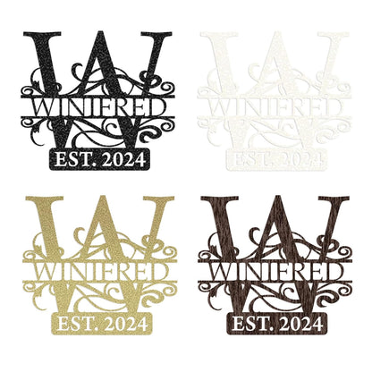Custom Metal Signs | Last Name Sign | Split Letter Monogram Wall Decor | Custom Outdoor Signs |