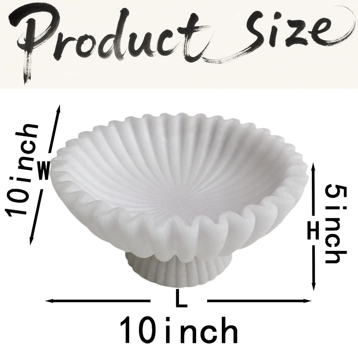 10" Large Decorative Bowl decor, Scalloped Bowls for Modern Home Decor,Ruffle Decor,Stylish Key