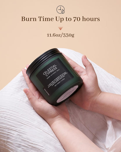 M&SENSE Celestial Cypress - Cedarwood Spice Scent Natural Soy Wax Highly Scented Candle, 11.6oz 2
